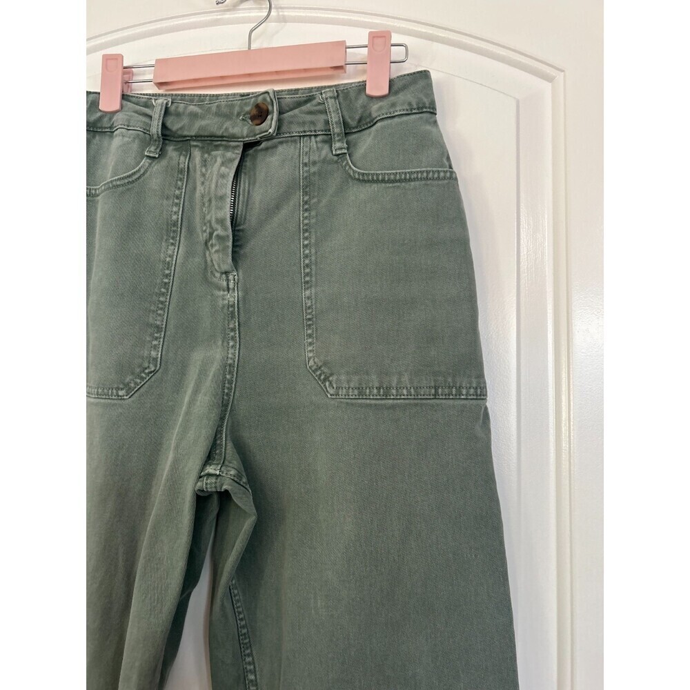 Boden Olive Green Wide Leg Utility Pants Size 6R chic minimalist retro boho 90s - Picture 6 of 12